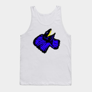 Stylized Neon Blue Frilled-neck Lizard Tank Top